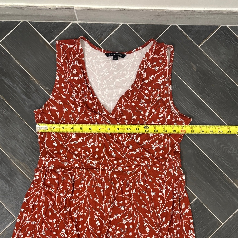 41 Hawthorn Terracotta Leaf Pattern Maxi Dress - Picture 7 of 8